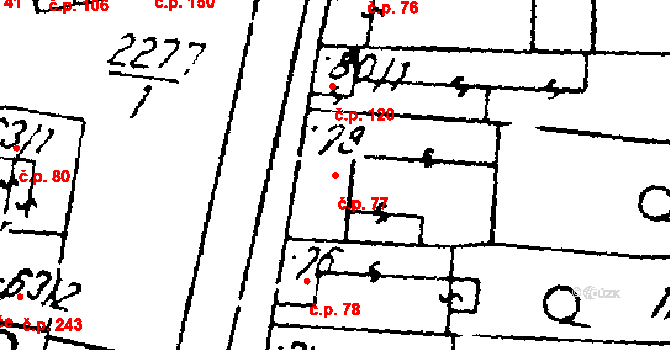 Luleč 77 na parcele st. 78 v KÚ Luleč, Katastrální mapa