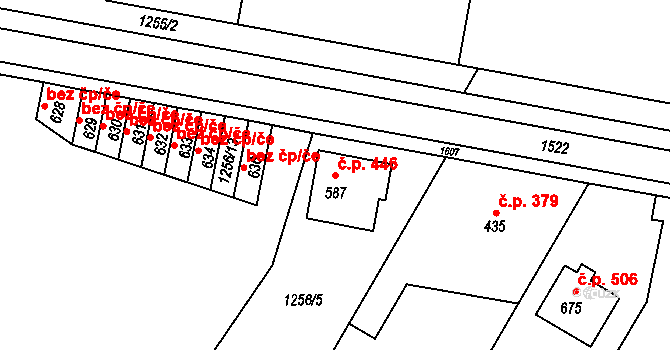 Stařeč 446 na parcele st. 587 v KÚ Stařeč, Katastrální mapa