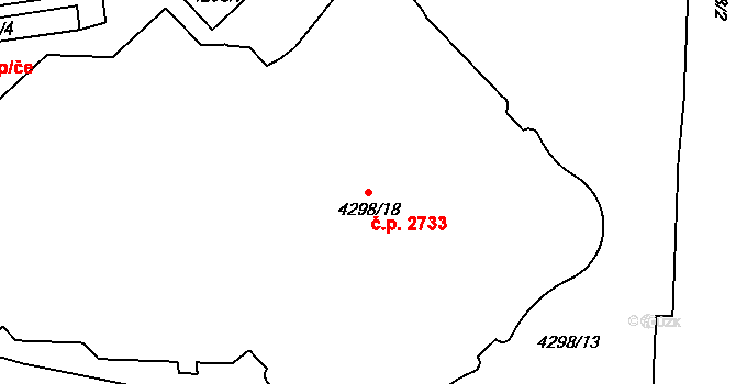 Žižkov 2733, Praha na parcele st. 4298/18 v KÚ Žižkov, Katastrální mapa