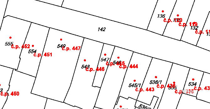 České Budějovice 1 445, České Budějovice na parcele st. 547 v KÚ České Budějovice 1, Katastrální mapa