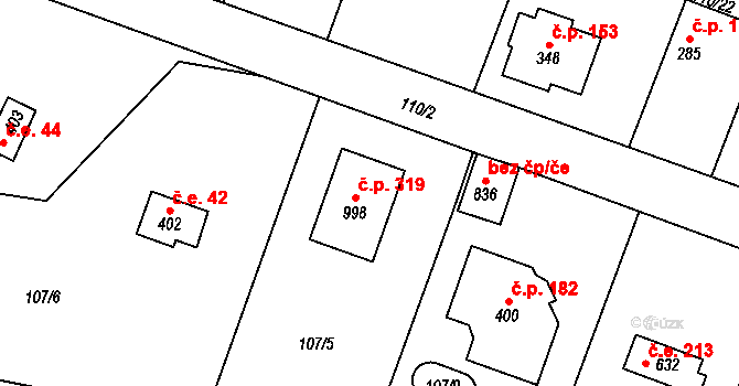 Louňovice 319 na parcele st. 998 v KÚ Louňovice, Katastrální mapa