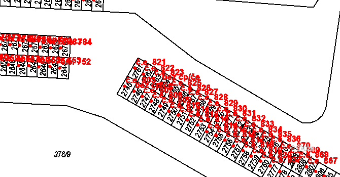 Slaný 825 na parcele st. 2765 v KÚ Slaný, Katastrální mapa