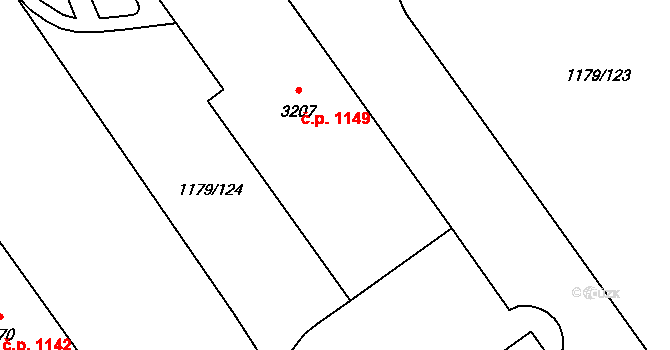 Přívoz 1149, Ostrava na parcele st. 3207 v KÚ Přívoz, Katastrální mapa