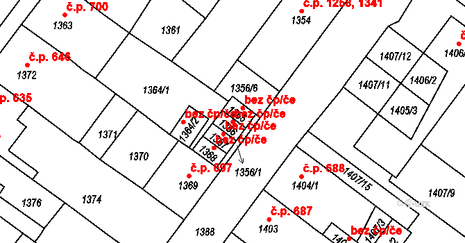 Duchcov 39104648 na parcele st. 1366 v KÚ Duchcov, Katastrální mapa