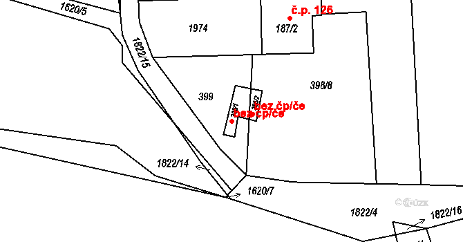 Třebovice 39434648 na parcele st. 385/1 v KÚ Třebovice, Katastrální mapa