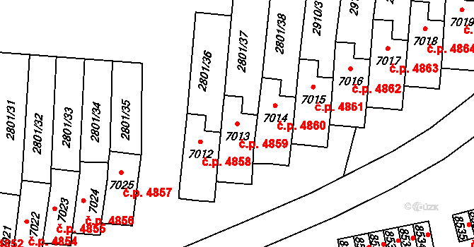 Zlín 4859 na parcele st. 7013 v KÚ Zlín, Katastrální mapa