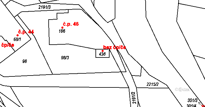Radostín nad Oslavou 43663648 na parcele st. 436 v KÚ Radostín nad Oslavou, Katastrální mapa