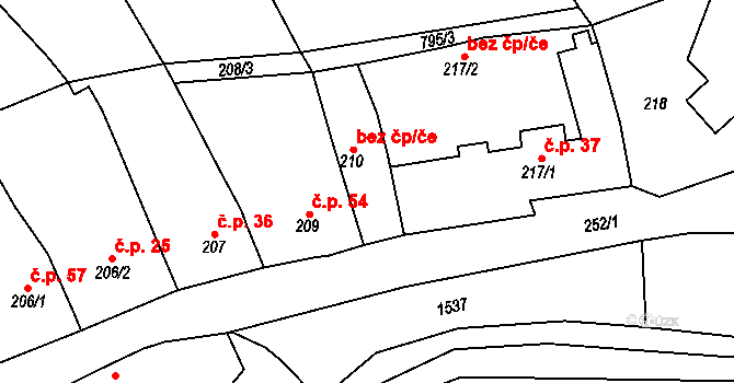 Šišma 43831648 na parcele st. 210 v KÚ Šišma, Katastrální mapa
