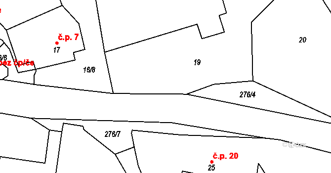 Semněvice 45202648 na parcele st. 20 v KÚ Pocinovice u Semněvic, Katastrální mapa