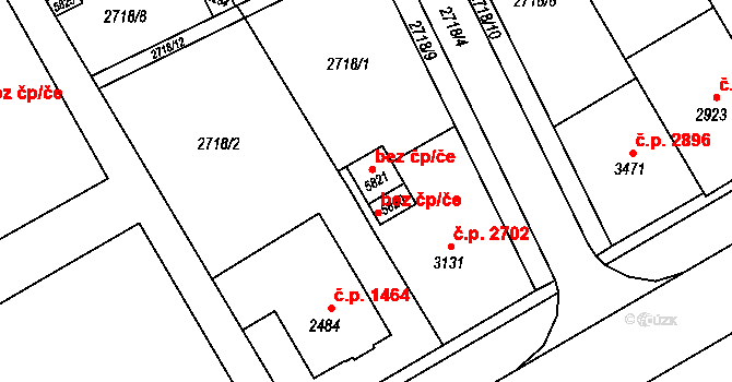Kroměříž 50374648 na parcele st. 5821 v KÚ Kroměříž, Katastrální mapa