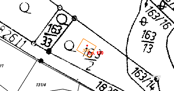 Stadice 120, Řehlovice na parcele st. 335 v KÚ Stadice, Katastrální mapa