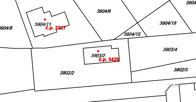 Kladno 3425 na parcele st. 3903/2 v KÚ Kladno, Katastrální mapa
