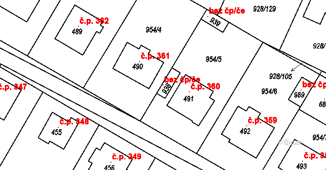 Jevišovice 100000649 na parcele st. 938 v KÚ Jevišovice, Katastrální mapa