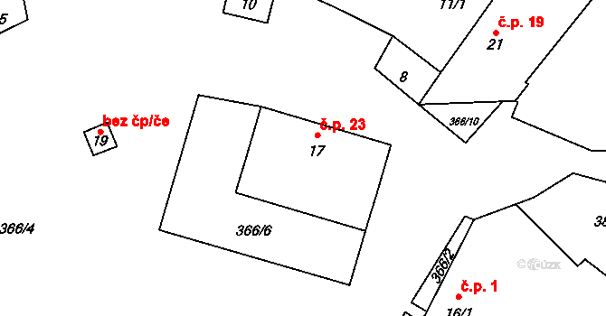 Hlávkov 23, Vyskytná nad Jihlavou na parcele st. 17 v KÚ Hlávkov, Katastrální mapa
