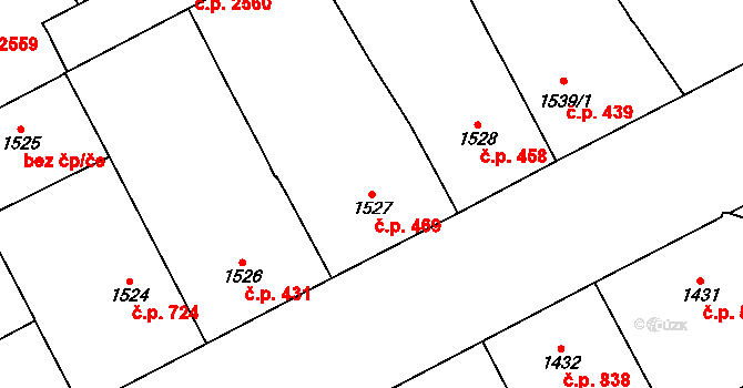 Vinohrady 469, Praha na parcele st. 1527 v KÚ Vinohrady, Katastrální mapa