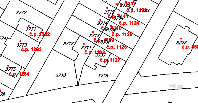 Dejvice 1127, Praha na parcele st. 3737 v KÚ Dejvice, Katastrální mapa