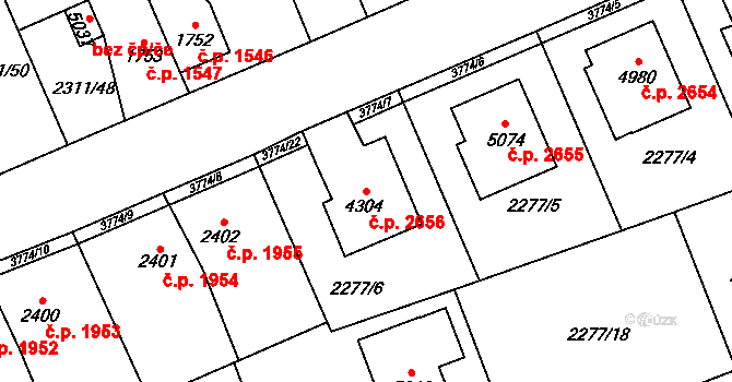 Dvůr Králové nad Labem 2656 na parcele st. 4304 v KÚ Dvůr Králové nad Labem, Katastrální mapa