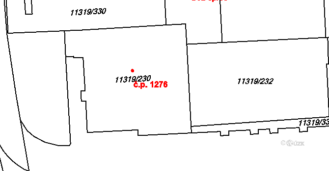 Severní Předměstí 1276, Plzeň na parcele st. 11319/230 v KÚ Plzeň, Katastrální mapa