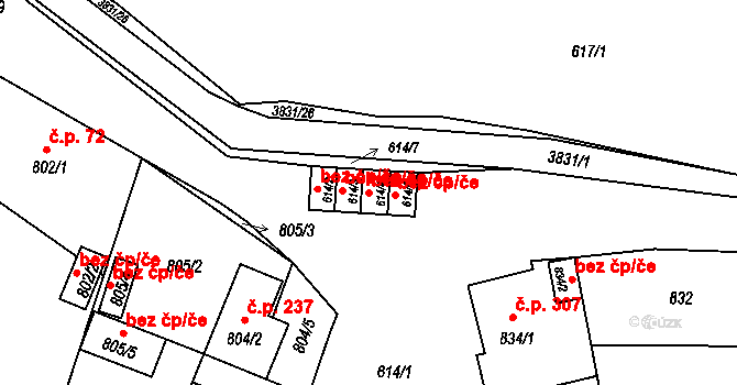 Ostrava 38227649 na parcele st. 614/4 v KÚ Stará Bělá, Katastrální mapa