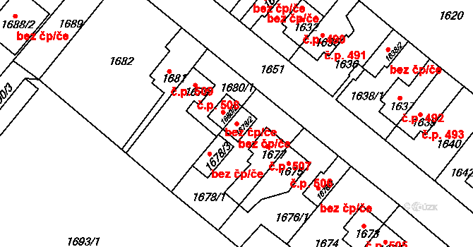 Zruč nad Sázavou 44024649 na parcele st. 1678/2 v KÚ Zruč nad Sázavou, Katastrální mapa