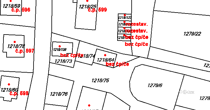 Doksy 45500649 na parcele st. 1218/64 v KÚ Doksy u Máchova jezera, Katastrální mapa