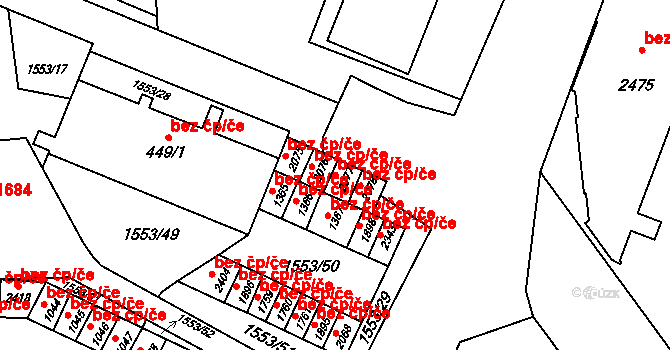 Opava 45546649 na parcele st. 2077 v KÚ Kateřinky u Opavy, Katastrální mapa