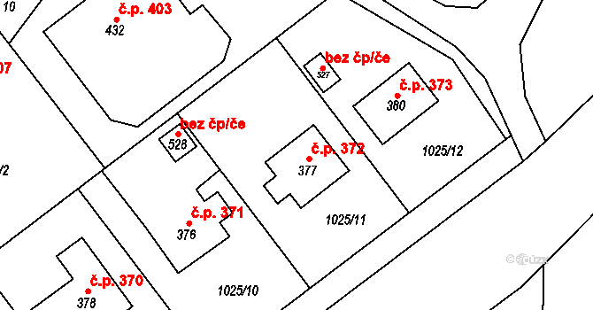 Libhošť 372 na parcele st. 377 v KÚ Libhošť, Katastrální mapa