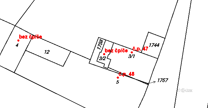 Činěves 84751649 na parcele st. 3/2 v KÚ Činěves, Katastrální mapa