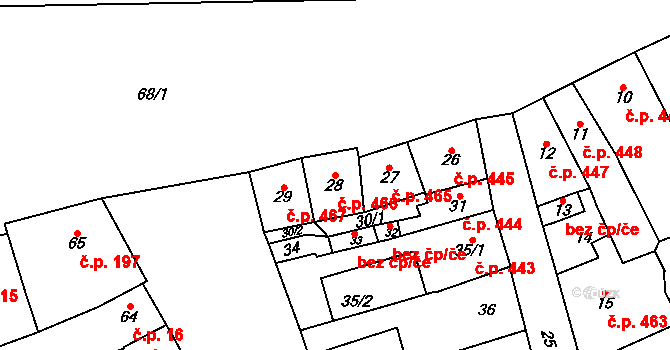 Pohořelice 466 na parcele st. 28 v KÚ Pohořelice nad Jihlavou, Katastrální mapa
