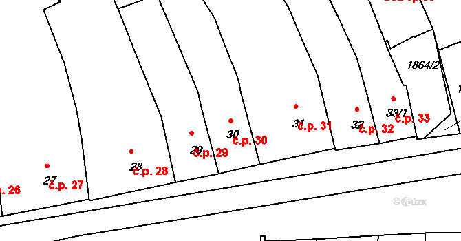 Hořice na Šumavě 30 na parcele st. 30 v KÚ Hořice na Šumavě, Katastrální mapa