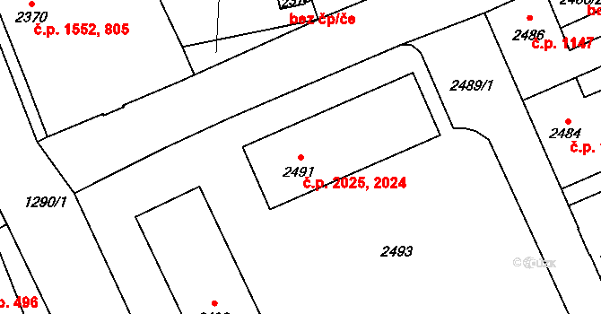 Kročehlavy 2024,2025, Kladno na parcele st. 2491 v KÚ Kročehlavy, Katastrální mapa