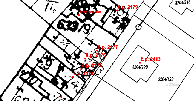 Podlusky 2177, Roudnice nad Labem na parcele st. 80 v KÚ Podlusky, Katastrální mapa