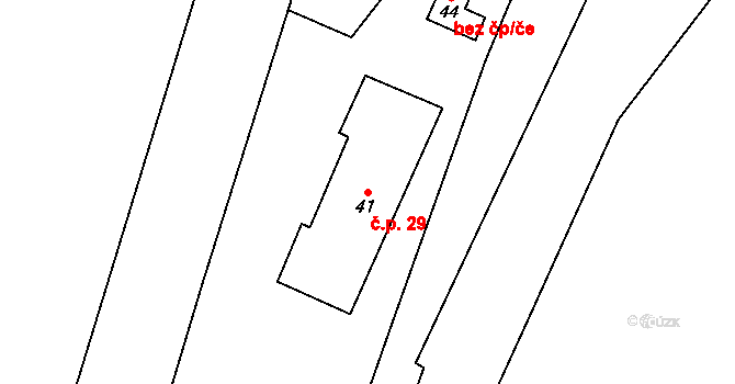 Bežerovice 29, Sudoměřice u Bechyně na parcele st. 41 v KÚ Bežerovice, Katastrální mapa