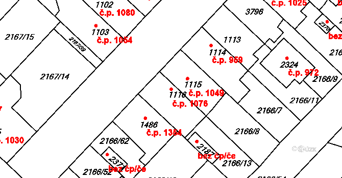 Lysá nad Labem 1076 na parcele st. 1116 v KÚ Lysá nad Labem, Katastrální mapa