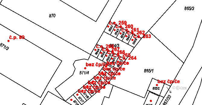 Předměstí 260, Litoměřice na parcele st. 864/5 v KÚ Litoměřice, Katastrální mapa