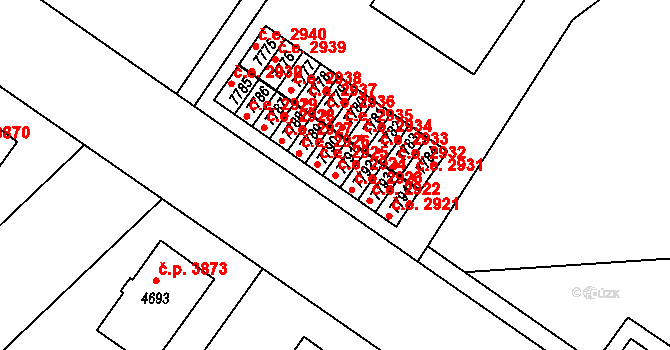 Zlín 2924 na parcele st. 7791 v KÚ Zlín, Katastrální mapa