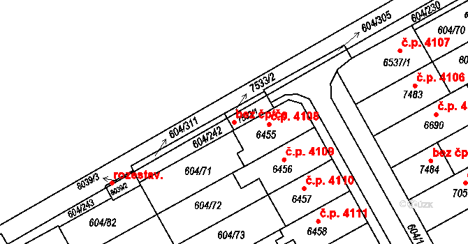 Kroměříž 41266650 na parcele st. 7533/1 v KÚ Kroměříž, Katastrální mapa