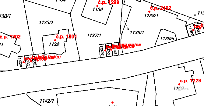 Praha 49066650 na parcele st. 1137/2 v KÚ Libeň, Katastrální mapa