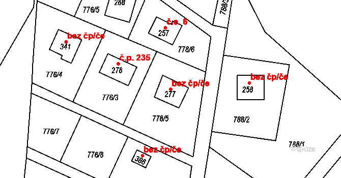 Kopřivnice 50703650 na parcele st. 277 v KÚ Mniší, Katastrální mapa