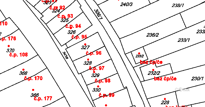 Velešovice 97 na parcele st. 328 v KÚ Velešovice, Katastrální mapa