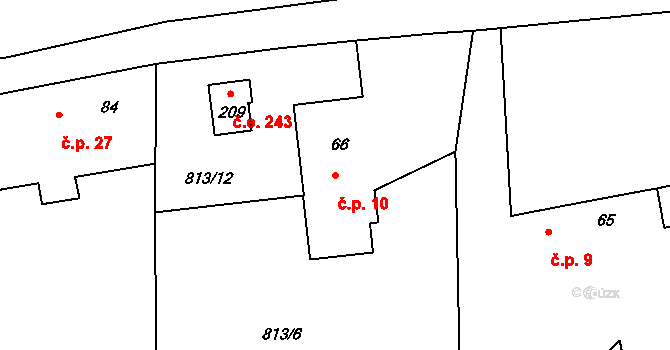 Lašovice 10, Kovářov na parcele st. 66 v KÚ Zahořany, Katastrální mapa