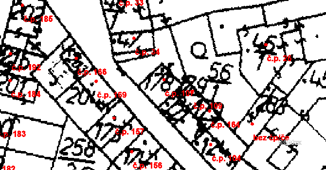Zlonice 107 na parcele st. 178 v KÚ Zlonice, Katastrální mapa