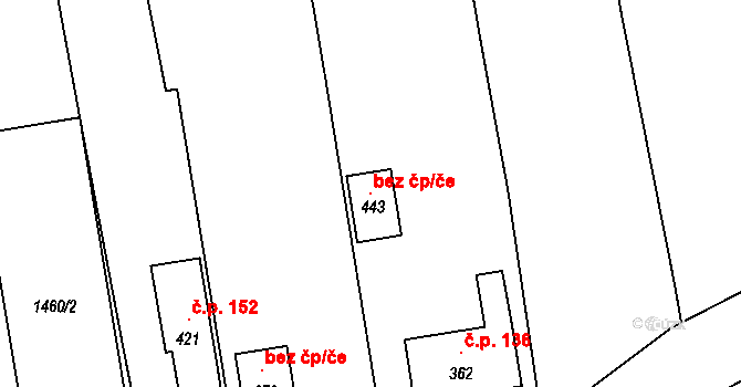 Kožichovice 102397651 na parcele st. 443 v KÚ Kožichovice, Katastrální mapa