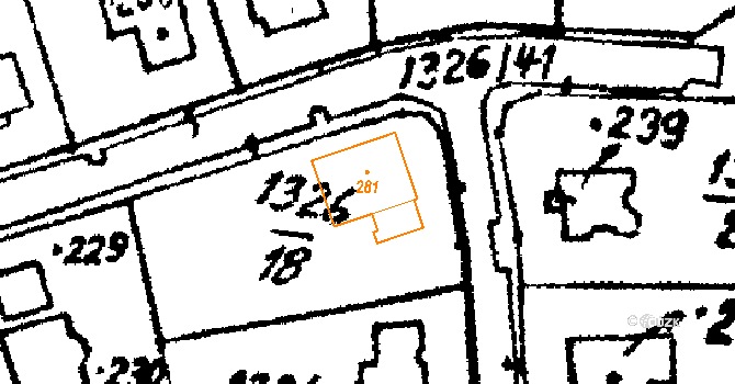 Dlouhý Újezd 209 na parcele st. 281 v KÚ Dlouhý Újezd, Katastrální mapa