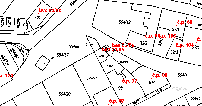 Kravsko 120400651 na parcele st. 356 v KÚ Kravsko, Katastrální mapa