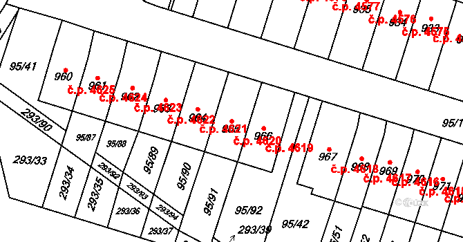 Jihlava 4620 na parcele st. 965 v KÚ Bedřichov u Jihlavy, Katastrální mapa