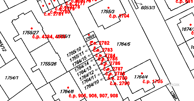 Jihlava 2785 na parcele st. 1764/15 v KÚ Jihlava, Katastrální mapa