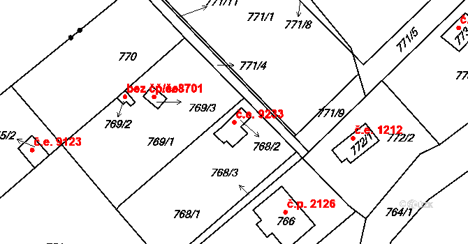 Ústí nad Labem-centrum 9233, Ústí nad Labem na parcele st. 768/2 v KÚ Ústí nad Labem, Katastrální mapa