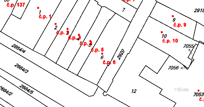 Chrudim I 6, Chrudim na parcele st. 6 v KÚ Chrudim, Katastrální mapa