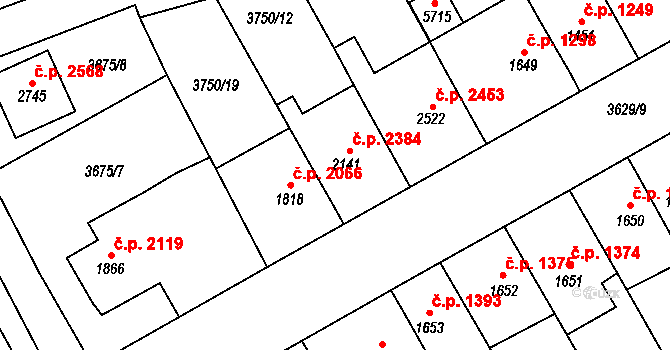 Břeclav 2384 na parcele st. 2141 v KÚ Břeclav, Katastrální mapa